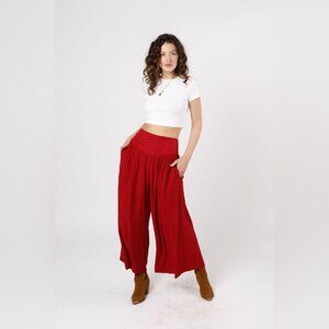 Band Of The Free REIS RED WIDE LEG PANTS